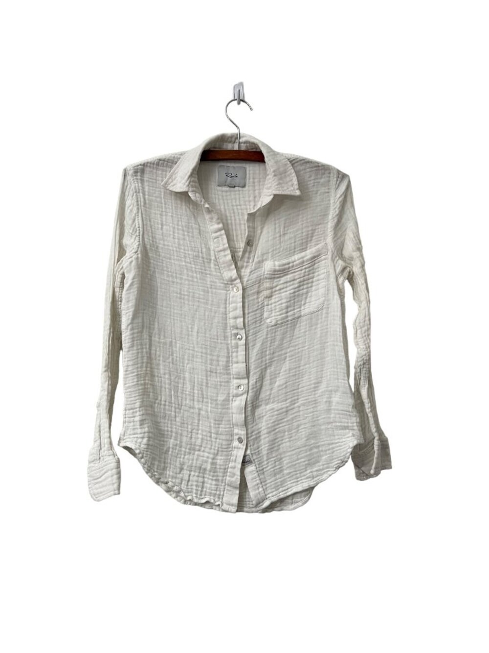 Rails White Hadley Gauzy Cotton Long Sleeve Button Shirt Womens Size XSmall